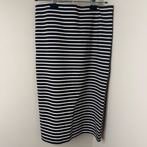 Black and White Striped Pencil / Midi Skirt from Ardene | Office style corporate